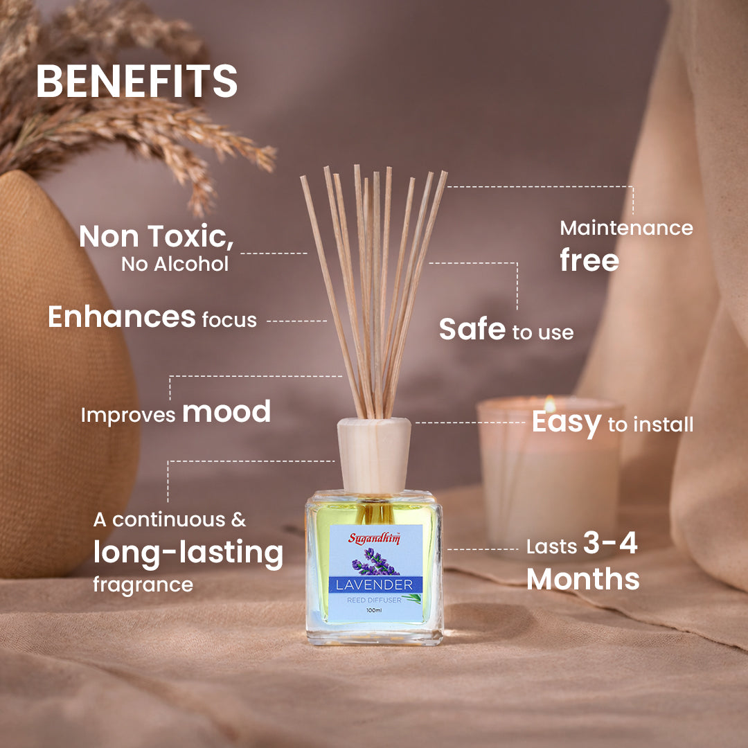 Reed Diffuser Lavender - 100ml + 5 Sticks