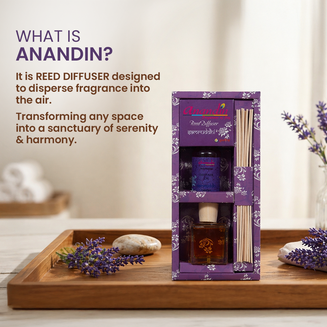 Anandin Reed Diffuser - Samruddhi/Blaze Fragrance - 200ml+10Sticks