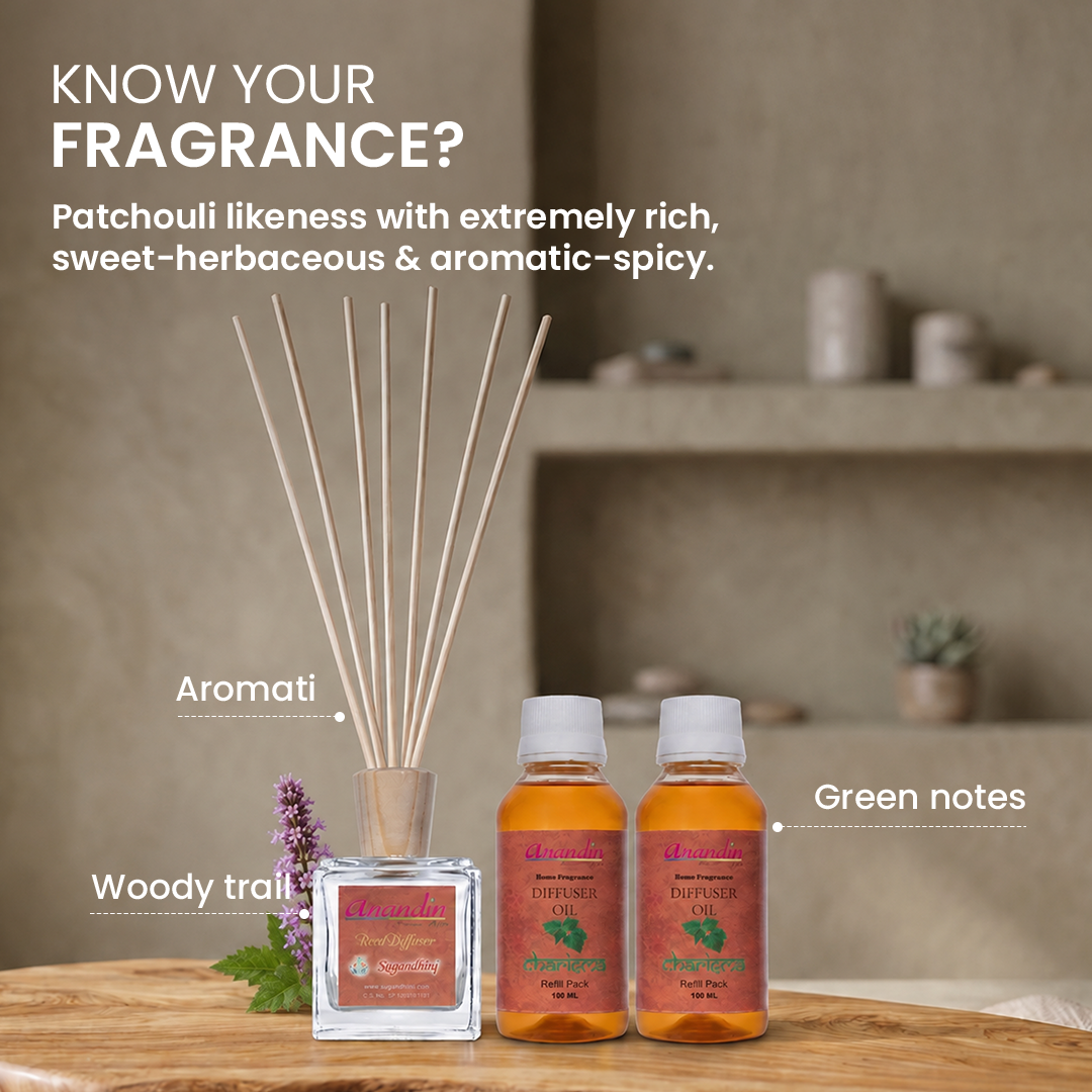 Anandin Reed Diffuser - Charisma Fragrance - 200ml + 10 Sticks