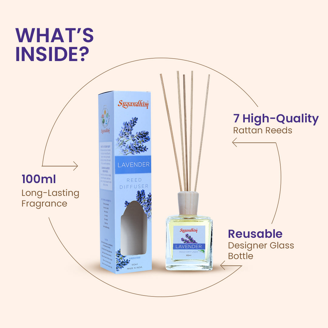 Reed Diffuser Lavender - 100ml + 5 Sticks