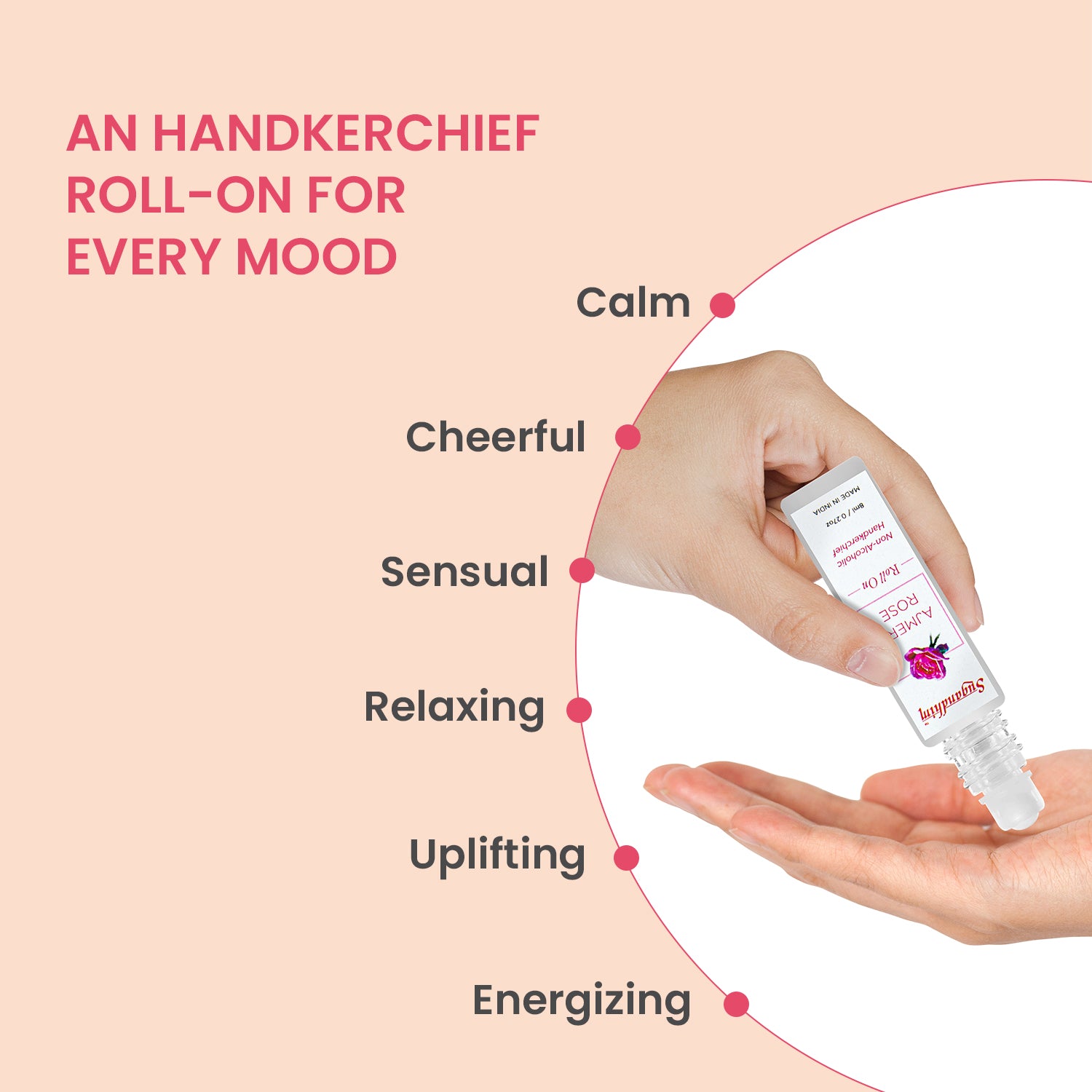 Handkerchief Roll-On Ajmeri Rose/Gulab - 8ml