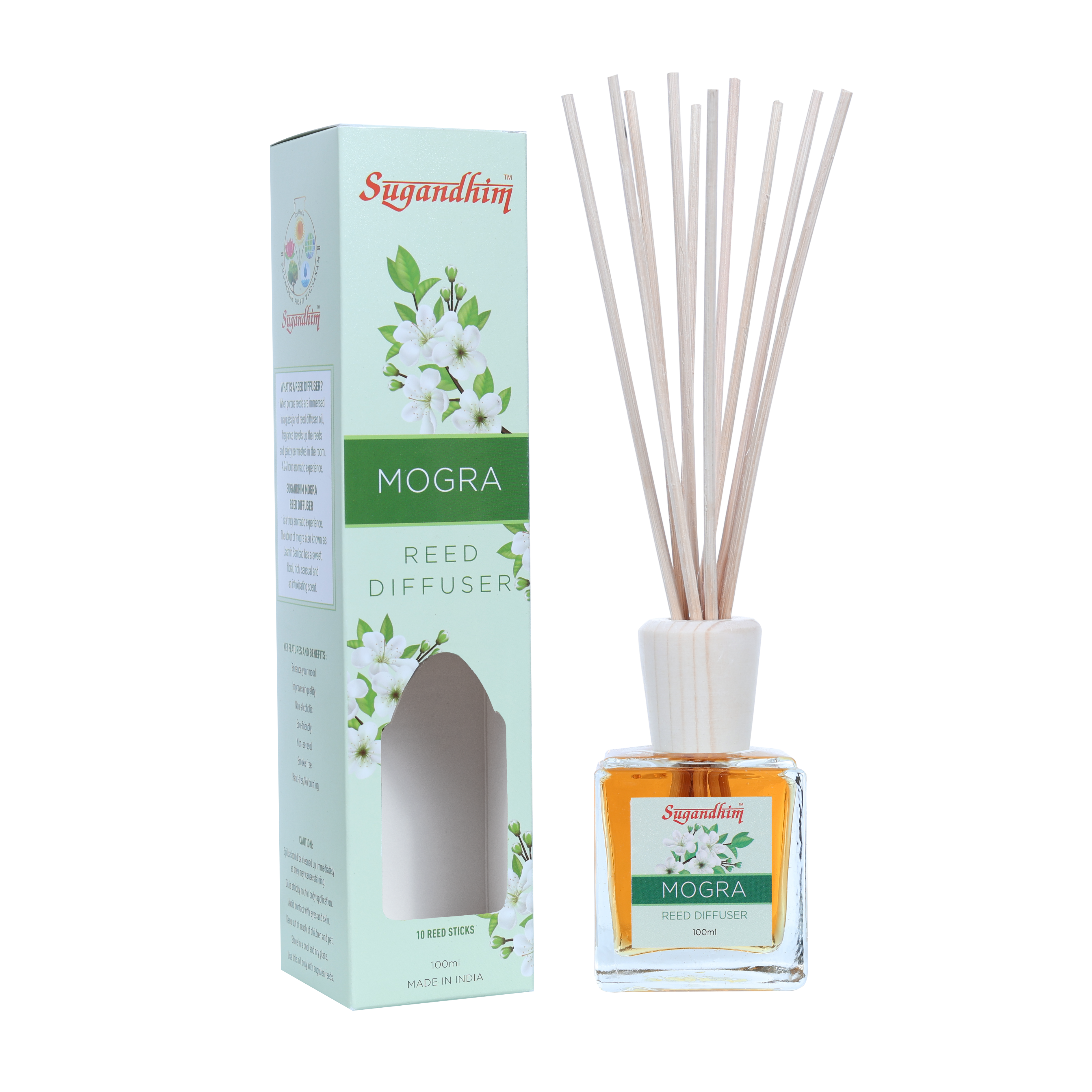 Reed Diffuser Mogra - 100ml + 5 Sticks