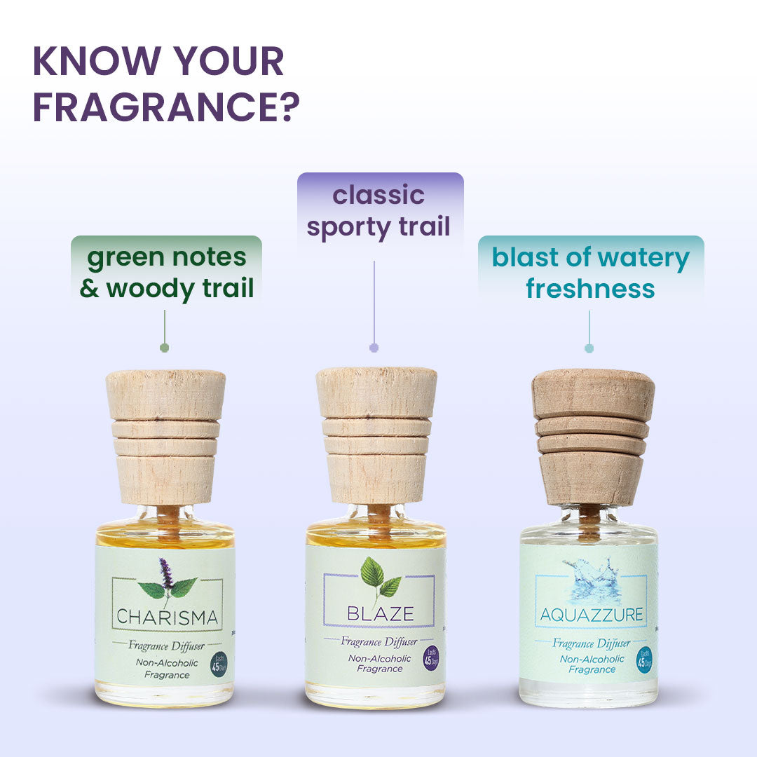 Fragrance Diffuser Trio - Charisma, Blaze, Aquazzure  - 10mlX3