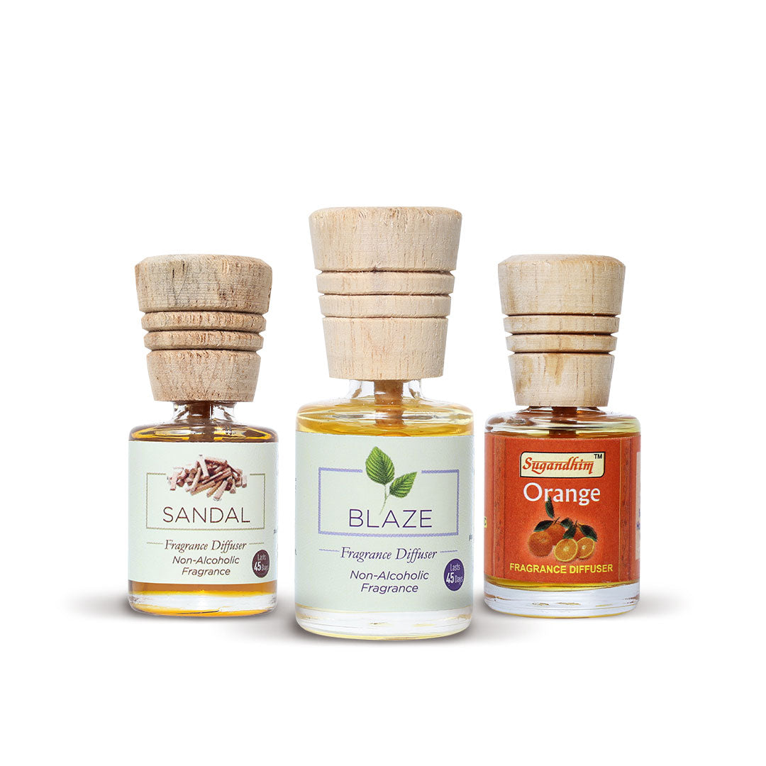Fragrance Diffuser - Sandal, Blaze & Orange - 10mlX3