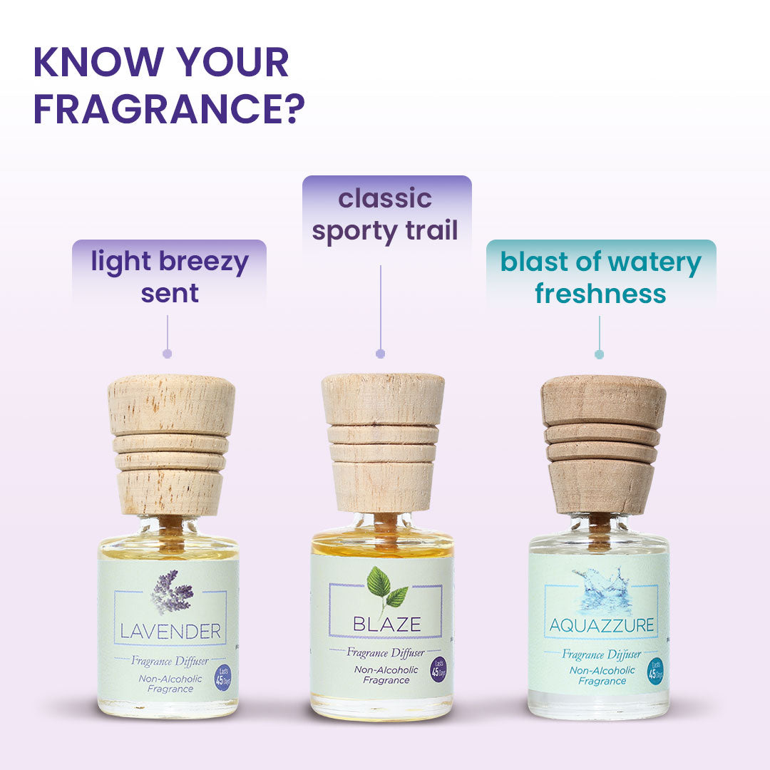 Fragrance Diffuser Zesty Trio - Lavender, Blaze, Aquazzure - 10mlX3