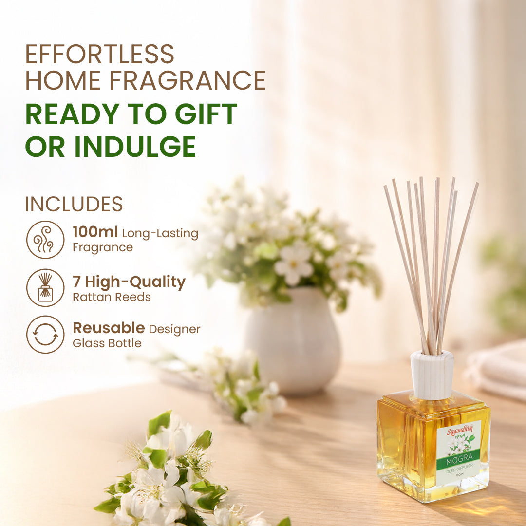Reed Diffuser Mogra - 100ml + 5 Sticks