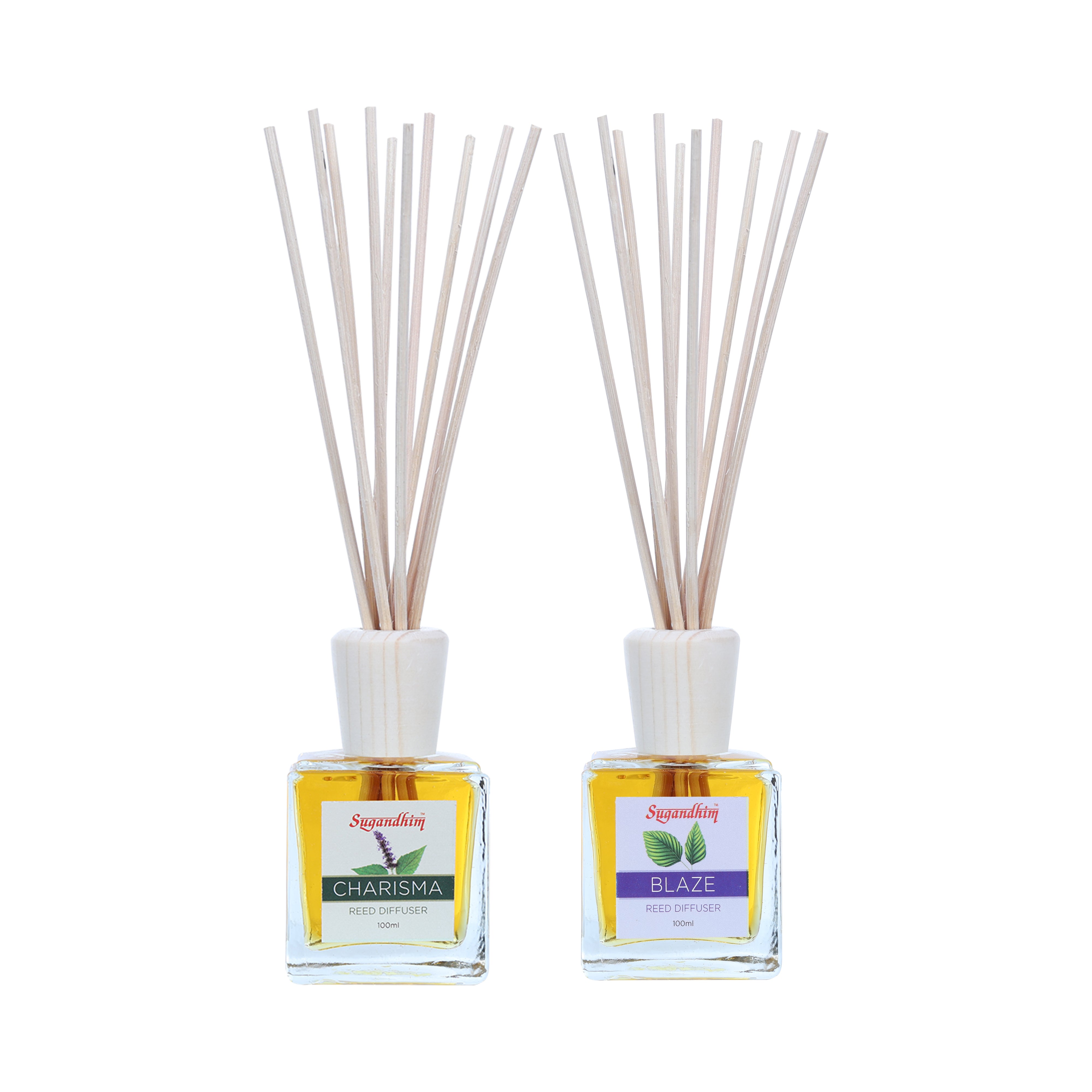 Reed Diffuser Customers favourite - Blaze & Charisma fragrance - 100mlX2 & 5 Sticks in each