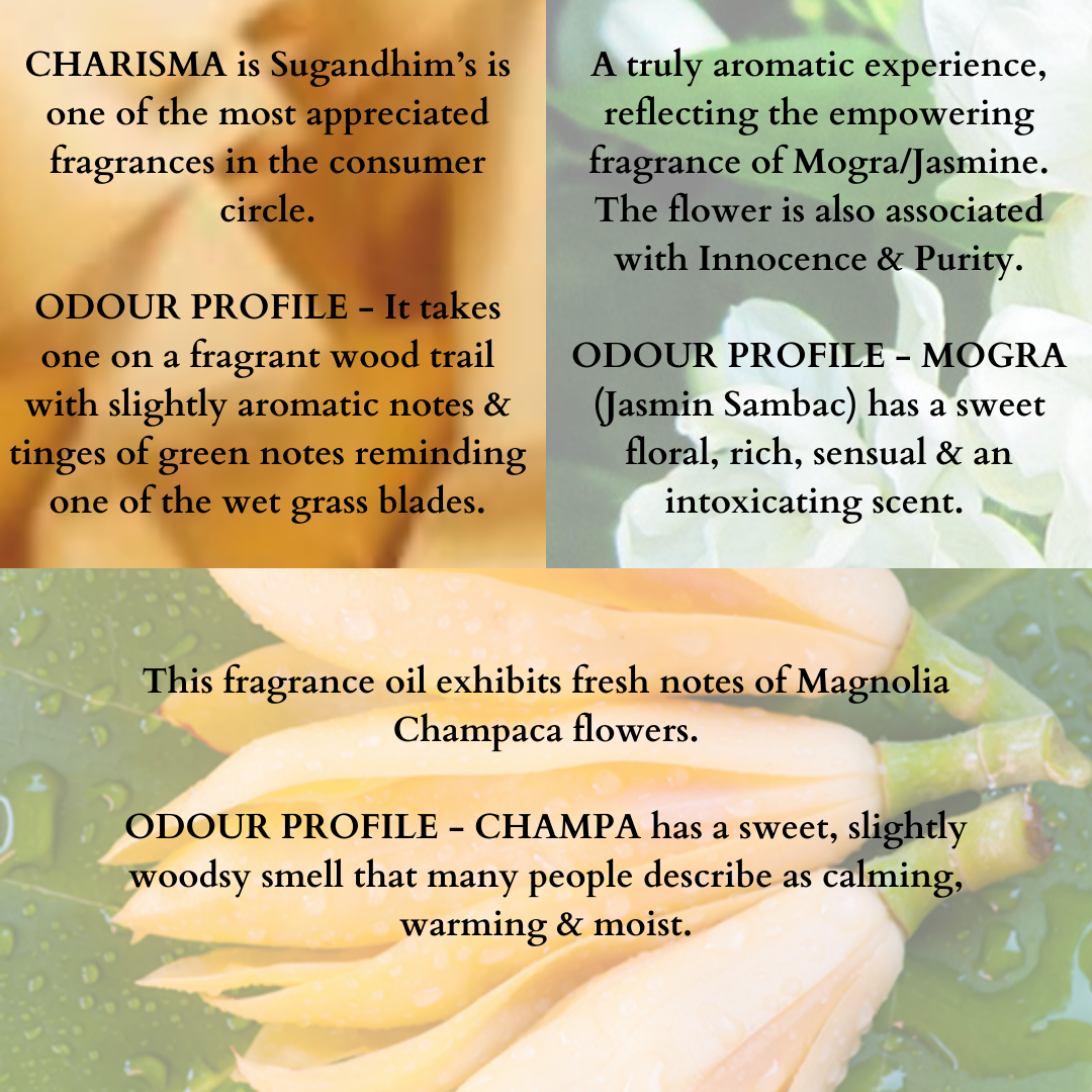 Reed Diffuser - Mogra, Charisma & Champa Fragrance