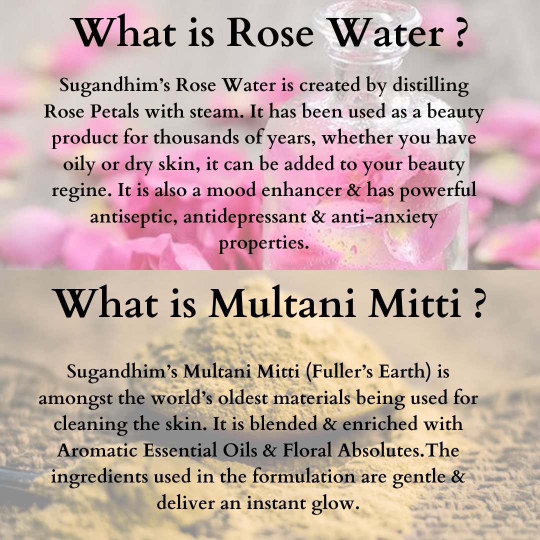 Multani Mitti Face Pack & Rose Water Spray - 50gmsX1 & 100mlX1