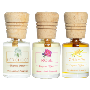 Fragrance Diffuser Indian Floral - Her Choice, Rose & Champa - 10mlX3