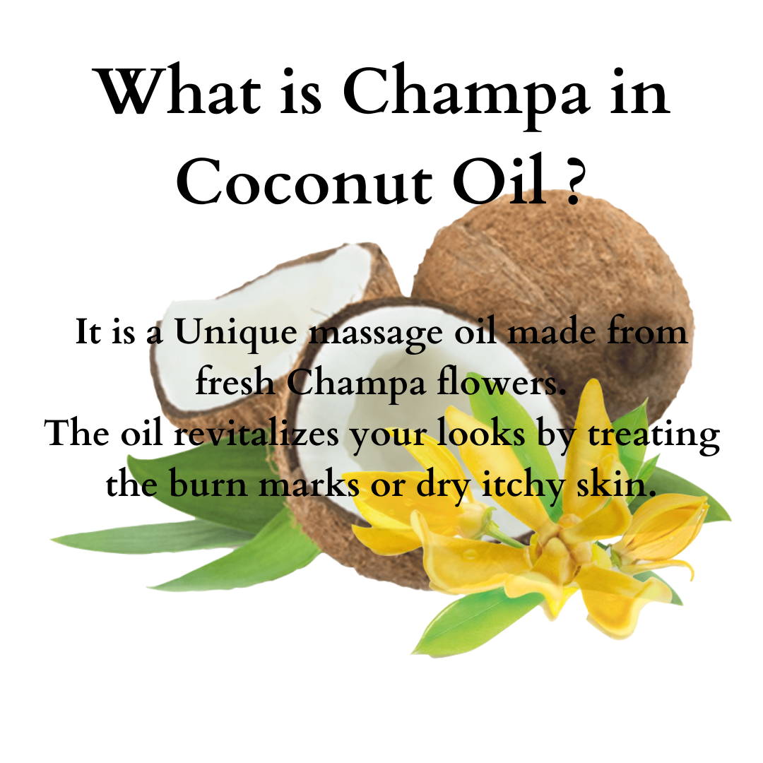 Champa in Coconut - Face and Body Massage Oil - 100ml