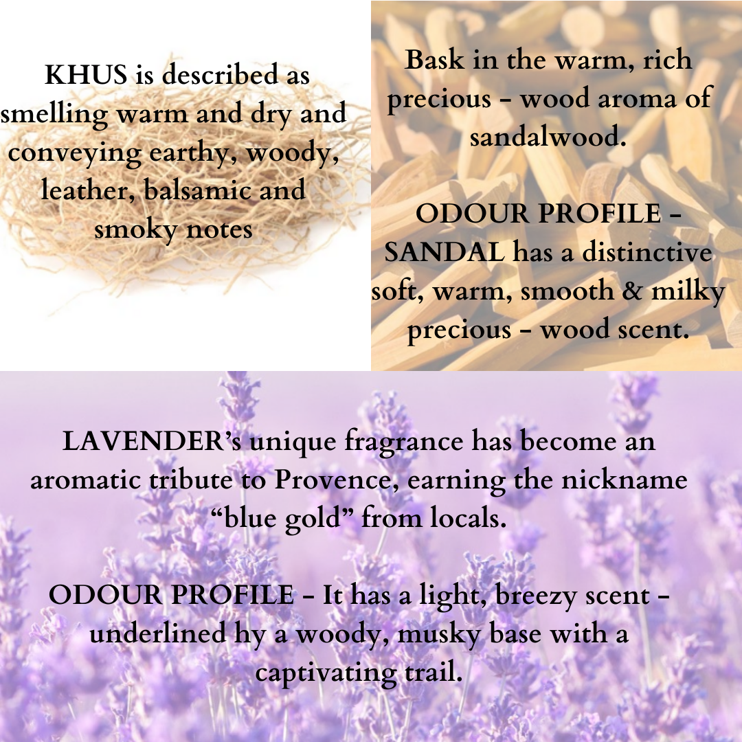Handmade Soap Cooling Calming Trio - Sandal, Lavender & Khus - 95gmsX3