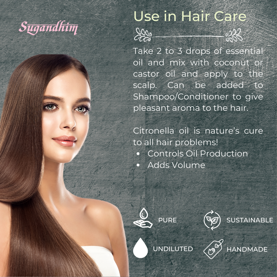 Use In Hair Care Citronella Essential Oil - Sugandhim