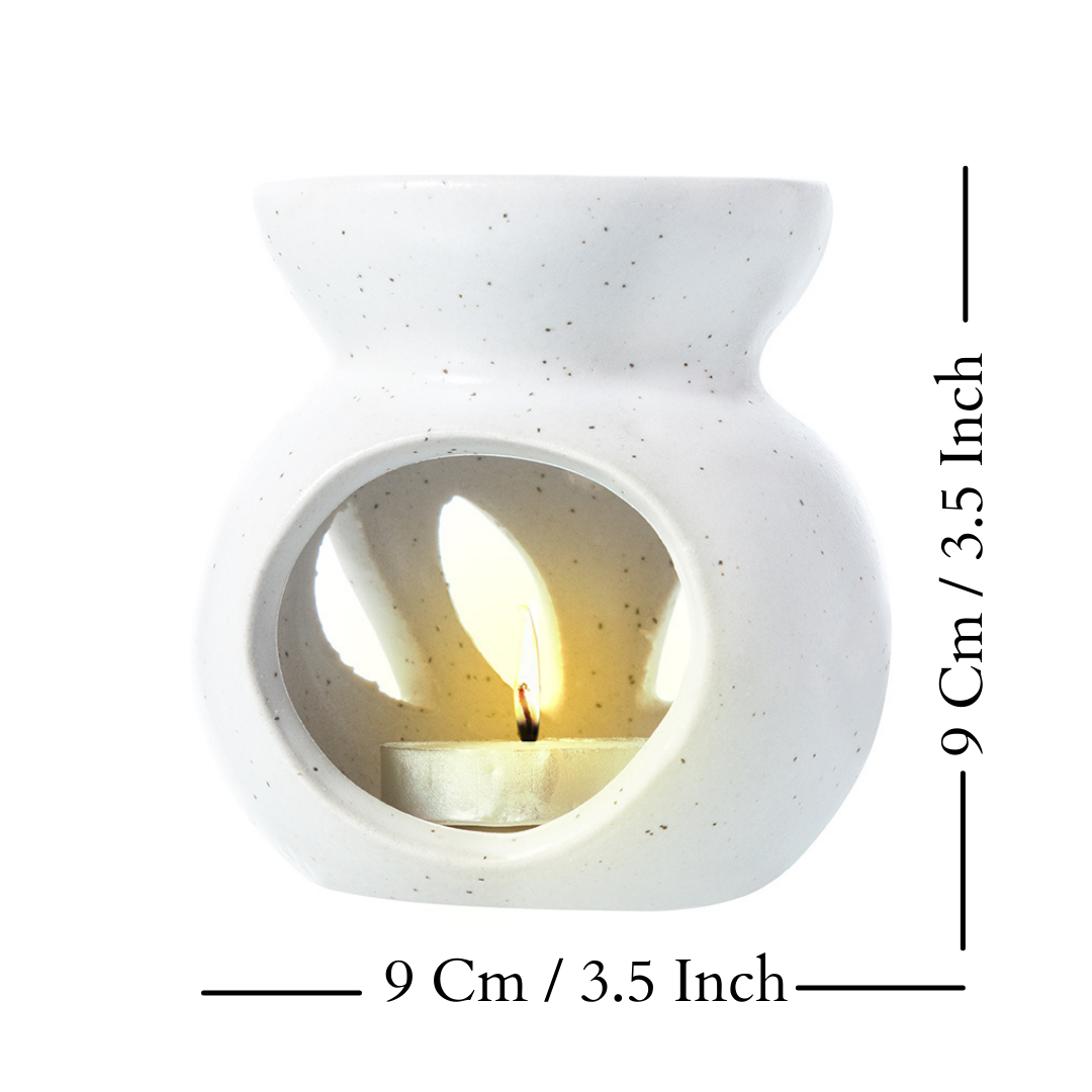 Candle Diffuser Ceramic with 10ml Essential Oil - White Colour