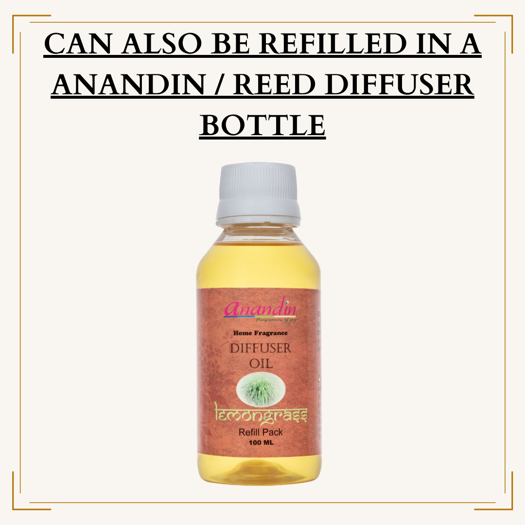 Anandin Reed Diffuser - Lemongrass Fragrance - 200ml + 10 Sticks