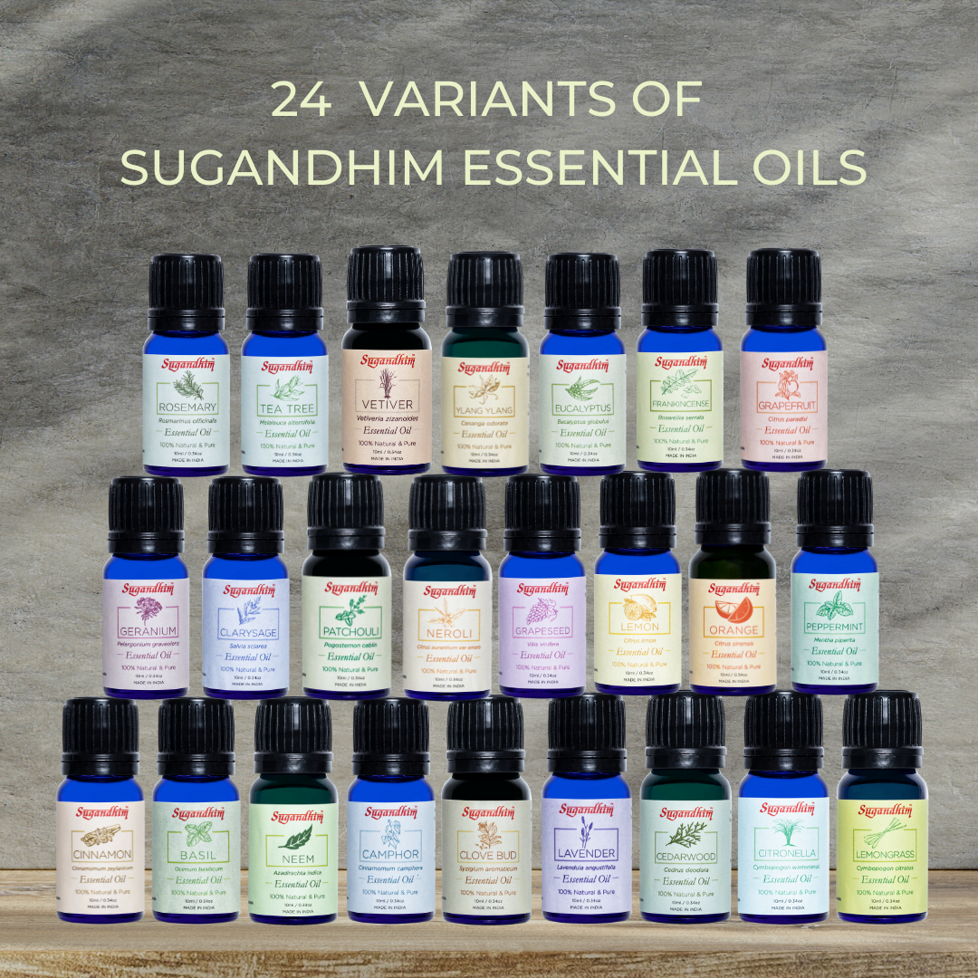 24 Variants of Sugandhim Essential Oils