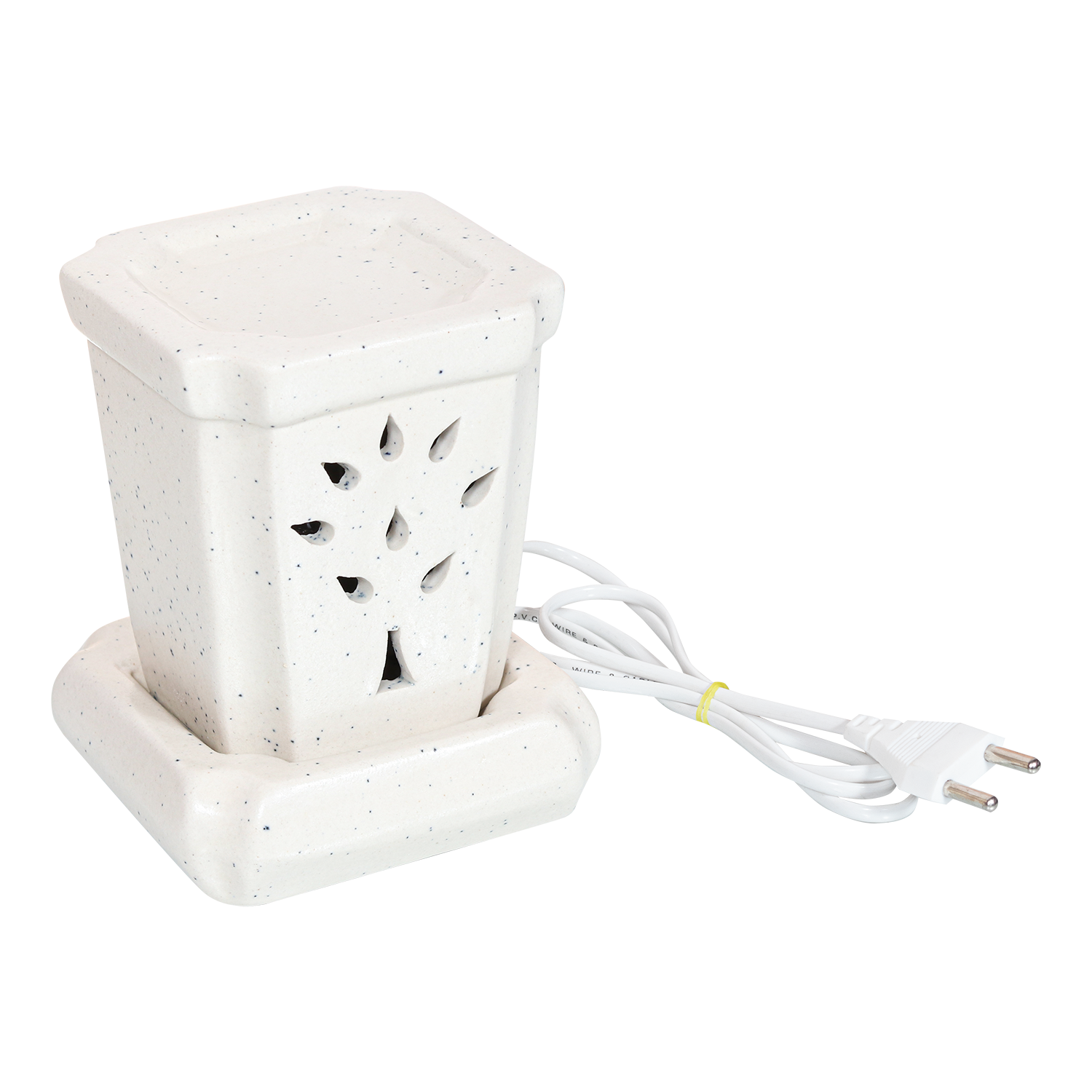 Stylish White Ceramic Electric Diffuser with Black Dots - Sugandhim