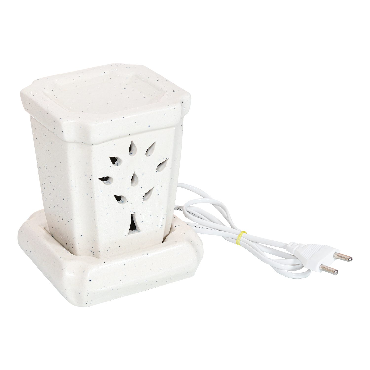 Electric Diffuser with 10ml Lemongrass Essential Oil - White With Black Dots Colour