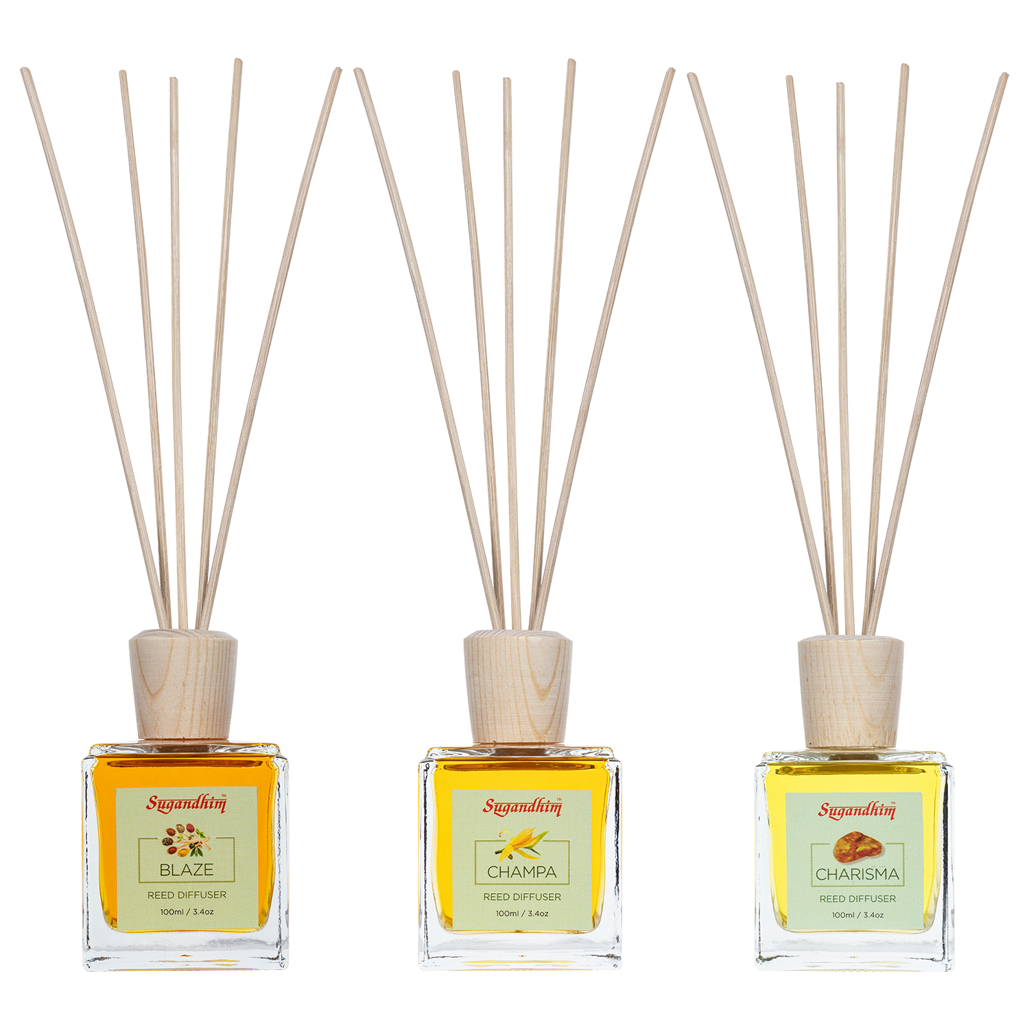 Reed Diffuser - Blaze, Champa & Charisma fragrance