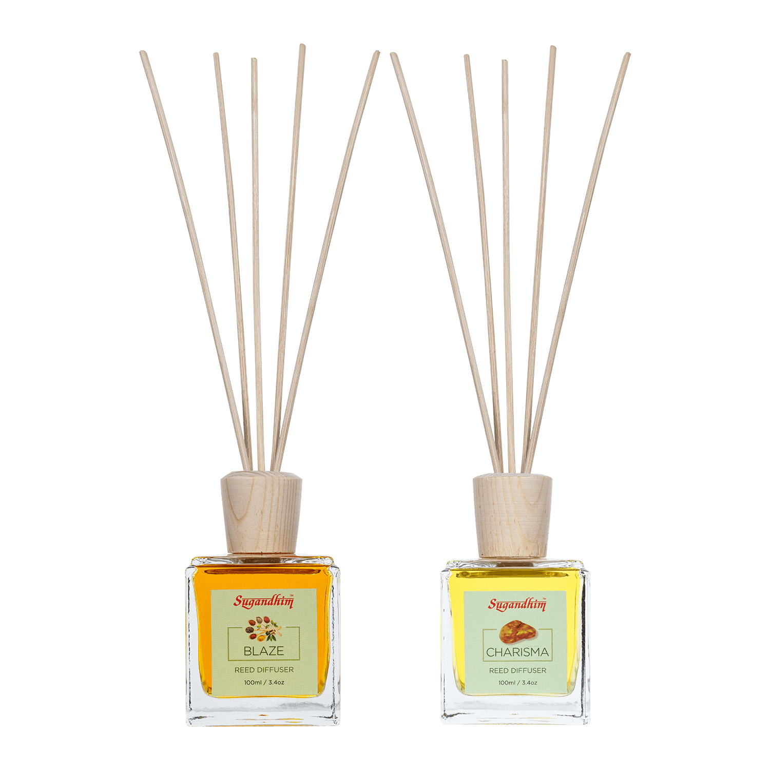 Reed Diffuser Customers favourite - Blaze & Charisma fragrance - 100mlX2 & 5 Sticks in each