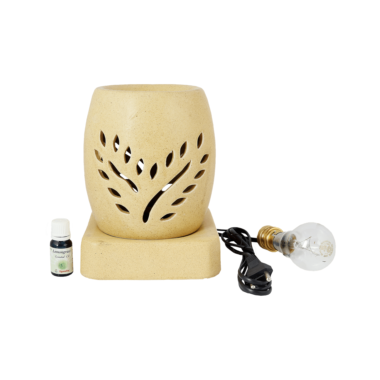 Electric Diffuser with 10ml Lemongrass Essential Oil - Ivory Colour